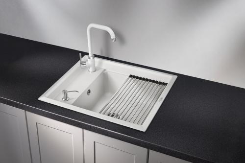 Кухонная мойка GRANULA KS-6004, АРКТИК (БЕЛЫЙ), кварц