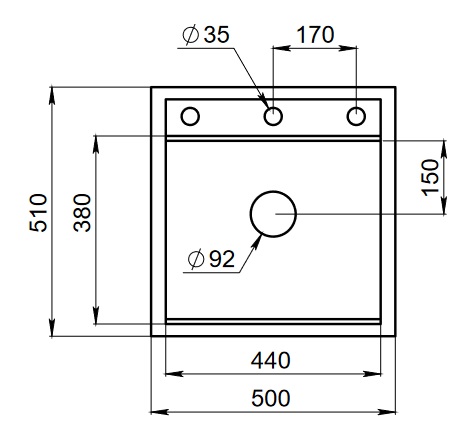 Кухонная мойка GRANULA KS-5002, АЛЮМИНИУМ  кварц