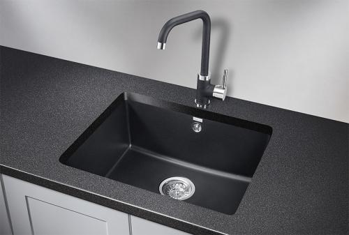 Кухонная мойка GRANULA 5551, ШВАРЦ (чёрный металлик), кварц