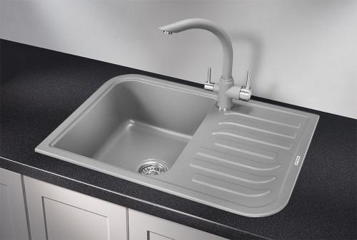 Кухонная мойка GRANULA 7001, АЛЮМИНИУМ, кварц