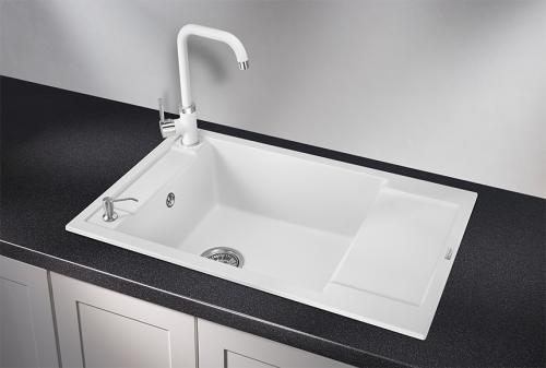 Кухонная мойка GRANULA 7806, АРКТИК (БЕЛЫЙ), кварц