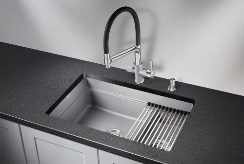 Кухонная мойка GRANULA KS-7304U, АЛЮМИНИУМ, кварц