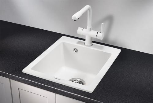 Кухонная мойка GRANULA 4201, АРКТИК (БЕЛЫЙ), кварц