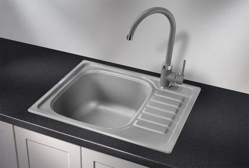 Кухонная мойка GRANULA 5801, АЛЮМИНИУМ, кварц