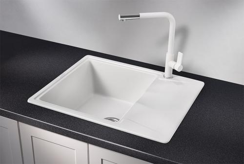 Кухонная мойка GRANULA 6201, АРКТИК (БЕЛЫЙ), кварц