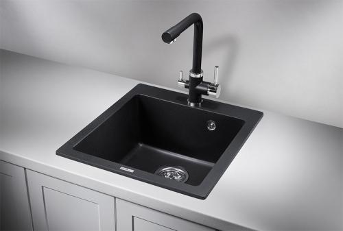 Кухонная мойка GRANULA 4651, ЧЁРНЫЙ, кварц