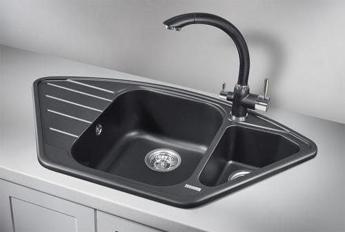 Кухонная мойка GRANULA 9101, ШВАРЦ (чёрный металлик)  кварц