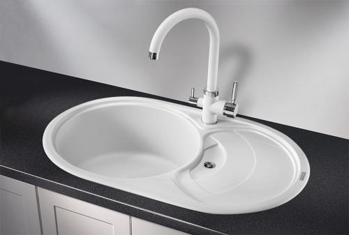 Кухонная мойка GRANULA 7801, АРКТИК (БЕЛЫЙ)  кварц