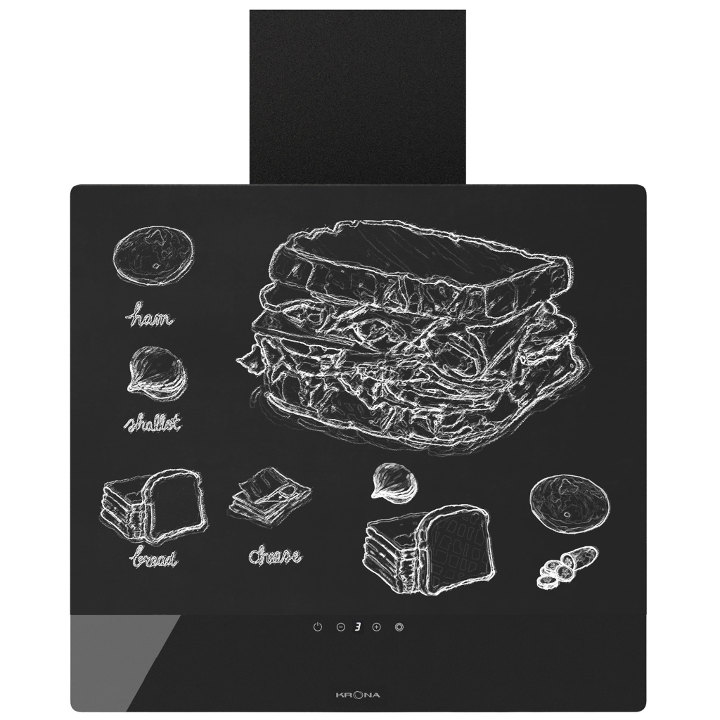 KRONA DOMENIKA 600 BLACK S вытяжка кухонная