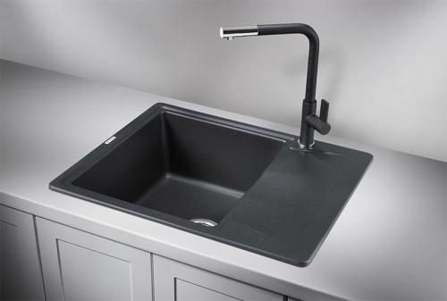 Кухонная мойка GRANULA 6201, ЧЁРНЫЙ, кварц