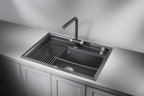 Кухонная мойка GRANULA KS-7301, ЧЁРНЫЙ  кварц