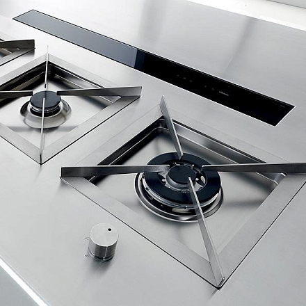 Falmec Design+ DOWN DRAFT tavolo 90 vetro nero