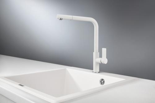 Кухонный смеситель GRANULA 2502, АРКТИК (БЕЛЫЙ)