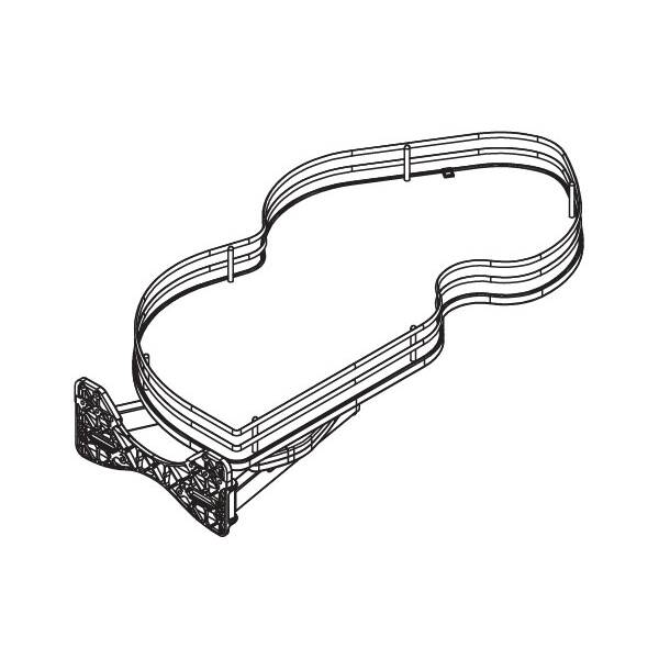 Механизм Combi'S 2 в угловую базу 1050 мм, левый, отделка хром + белый