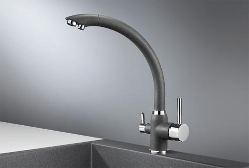 Кухонный смеситель GRANULA 2167, ГРАФИТ (ЧЁРНО-СЕРЫЙ)