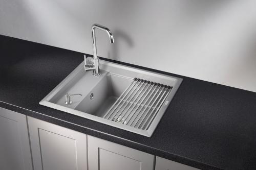 Кухонная мойка GRANULA KS-6004, АЛЮМИНИУМ, кварц