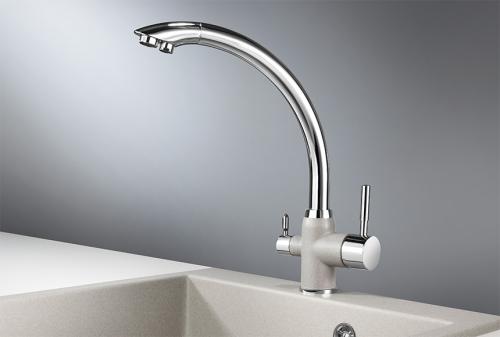 Кухонный смеситель GRANULA 3167, XРОМ/БАЗАЛЬТ