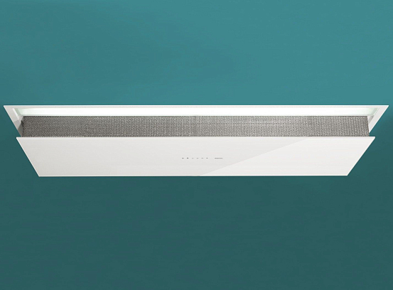 Falmec Design+ ECLISSE soffitto 120 inox vetro bianco