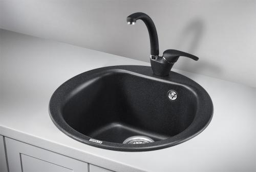 Кухонная мойка GRANULA 5101, ЧЁРНЫЙ, кварц