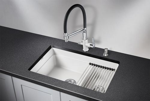 Кухонная мойка GRANULA KS-7304U, АРКТИК (БЕЛЫЙ), кварц