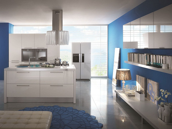Falmec Design+ PRESTIGE isola 75 inox vetro bianco (800)