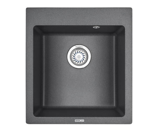 Кухонная мойка GRANULA 4651, ГРАФИТ (ЧЁРНО-СЕРЫЙ), кварц