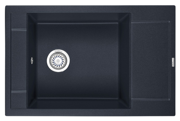 Кухонная мойка GRANULA 7806, ШВАРЦ (чёрный металлик), кварц