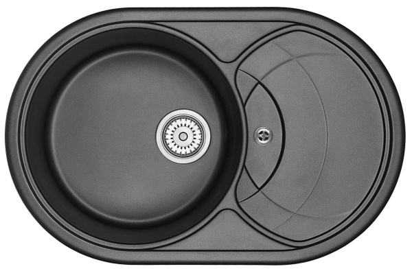 Кухонная мойка GRANULA 7801, ЧЁРНЫЙ, кварц