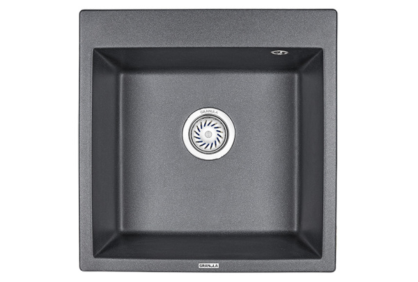 Кухонная мойка GRANULA 5102, ШВАРЦ (чёрный металлик), кварц