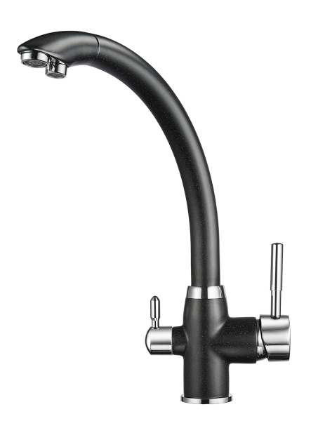 Кухонный смеситель GRANULA 2167, ЧЁРНЫЙ