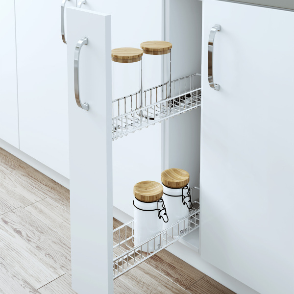 Trend Сетка в базу 150 выдвижная с доводчиком, отделка хром (упаковка 5 шт.)