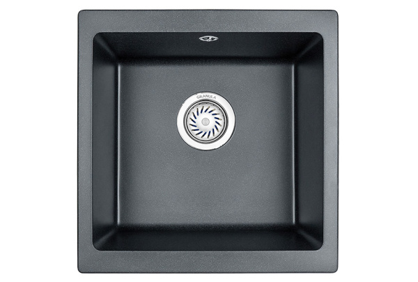 Кухонная мойка GRANULA 4451, ШВАРЦ (чёрный металлик), кварц