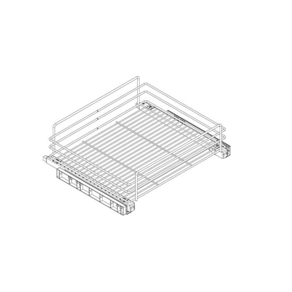 Сетка в базу 600 выдвижная с доводчиком, отделка хром