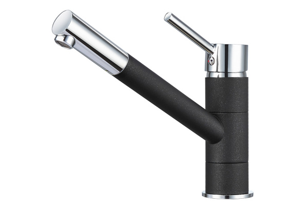 Кухонный смеситель GRANULA 0010, ШВАРЦ (чёрный металлик)