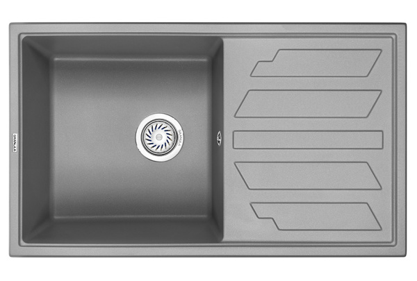 Кухонная мойка GRANULA 8002, АЛЮМИНИУМ, кварц