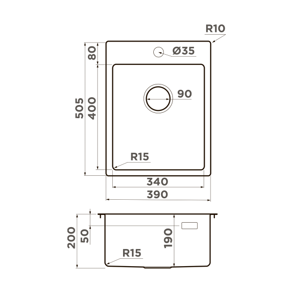 Omoikiri Amadare 39-IN нерж. сталь/нержавеющая сталь