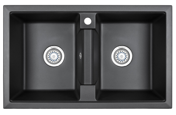 Кухонная мойка GRANULA 8101, ЧЁРНЫЙ, кварц