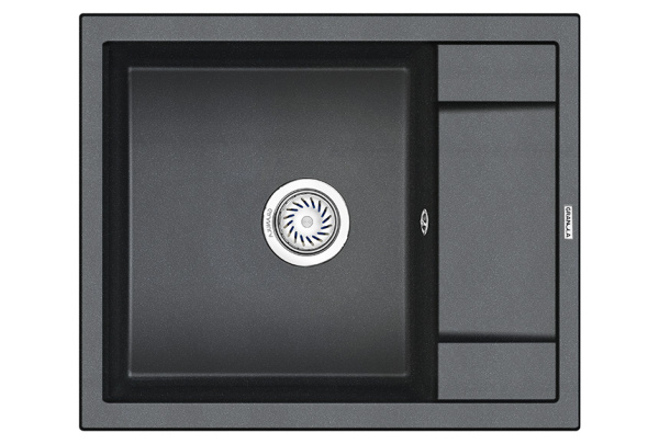Кухонная мойка GRANULA 6002, ШВАРЦ (чёрный металлик), кварц