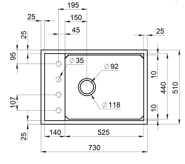 Кухонная мойка GRANULA KS-7305, АЛЮМИНИУМ, кварц
