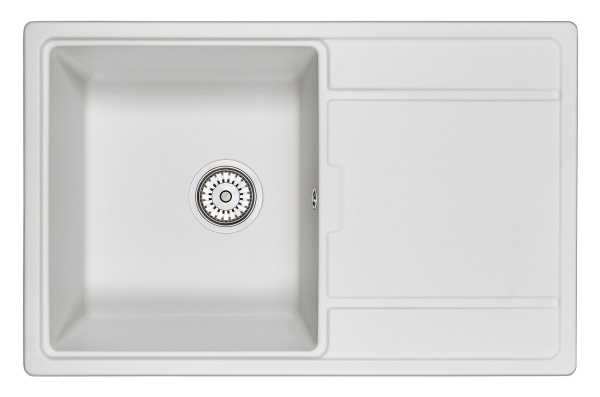Кухонная мойка GRANULA 7804, АРКТИК (БЕЛЫЙ), кварц