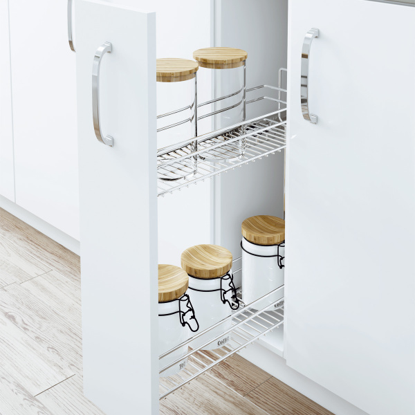 Trend Сетка в базу 200 выдвижная с доводчиком, отделка хром