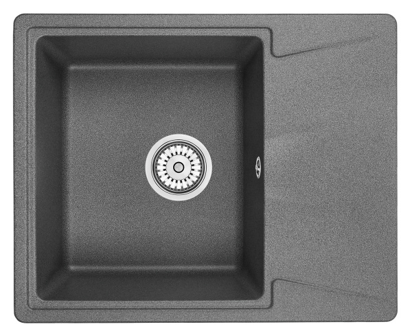 Кухонная мойка GRANULA 6201, ГРАФИТ (ЧЁРНО-СЕРЫЙ), кварц