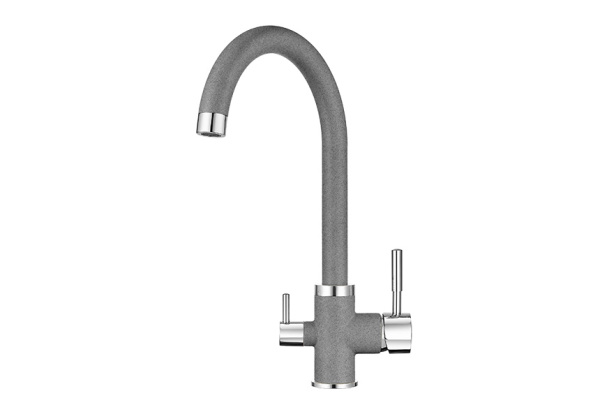 Кухонный смеситель GRANULA 2168, ГРАФИТ (ЧЁРНО-СЕРЫЙ)