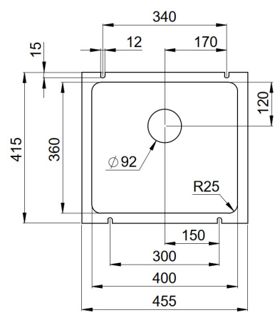 Кухонная мойка GRANULA 3601, ЧЁРНЫЙ, кварц