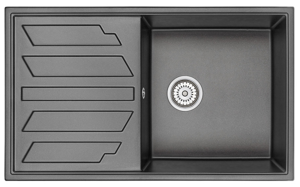 Кухонная мойка GRANULA 8601, ЧЁРНЫЙ, кварц