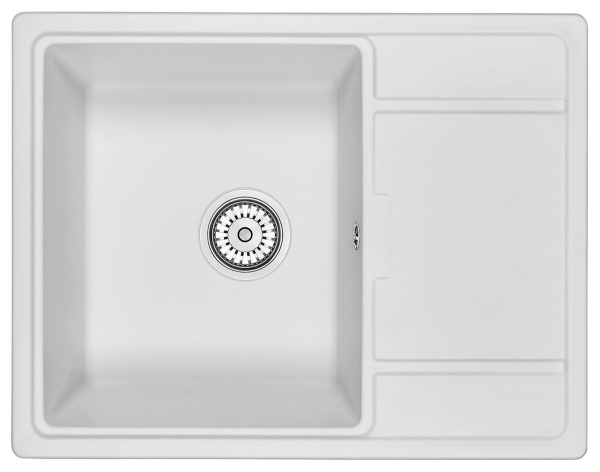 Кухонная мойка GRANULA 6503, АРКТИК (БЕЛЫЙ), кварц
