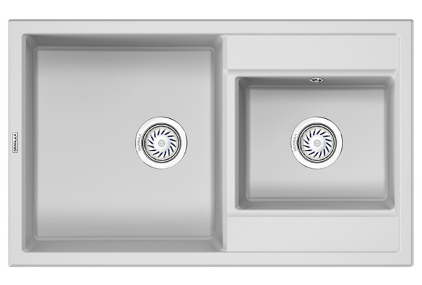 Кухонная мойка GRANULA 8201, АРКТИК (БЕЛЫЙ), кварц