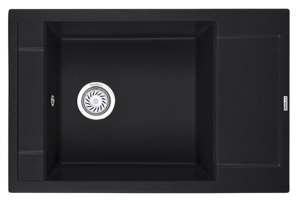 Кухонная мойка GRANULA 7806, ЧЁРНЫЙ, кварц