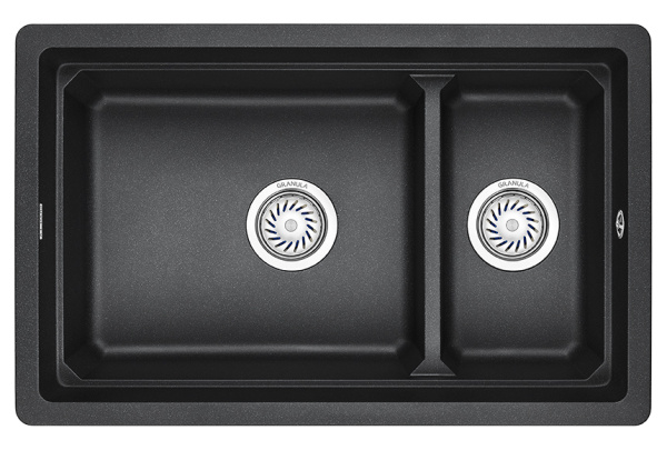 Кухонная мойка GRANULA KS-7304U, ЧЁРНЫЙ  кварц