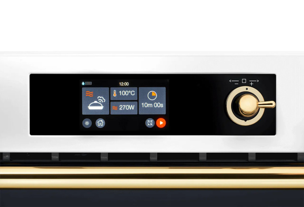 Компактный духовой шкаф Ultracombi 3 в 1 ILVE 645-SNHSW/WHG белый (ручки латунь)